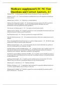 Medicare supplement/LTC NC Test Questions and Correct Answers, A+