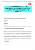 EN MODULES CNSC EXAM |  QUESTIONS & ANSWERS (VERIFIED) |  LATEST UPDATE | GRADED A+ &  PASSED