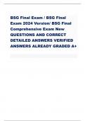 BSG Final Exam / BSG Final  Exam 2024 Version/ BSG Final  Comprehensive Exam New  QUESTIONS AND CORRECT  DETAILED ANSWERS VERIFIED  ANSWERS ALREADY GRADED A+ 