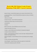 Package deal for PSU PSYCH 100 Crosby Exam Questions with 100% Correct Answers | Verified | Updated 