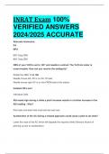 BEST ANSWERS INRAT Exam 100%  VERIFIED ANSWERS  2024/2025 ACCURATE