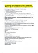 Advanced Health Assessment and Diagnostic Midterm Exam Questions with Complete Answers  The majority of Diagnsosis can be made on History alone? True Evidence Based Practice is the provision of care based on 1. The highest level of evidence 2. The wishes 