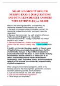 NR 422 COMMUNITY HEALTH NURSING EXAM LATEST TESTS COMPILATION BUNDLE