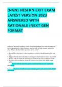 (NGN) HESI RN EXIT EXAM  LATEST VERSION 2023  ANSWERED WITH  RATIONALE {NEXT GEN  FORMAT Following discharge teaching, a male client with duodenal ulcer tells the nurse the  he will drink plenty of dairy products, such as milk, to help coat and protect hi