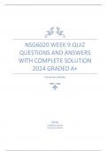 NSG6020 Week 9 quiz Questions and Answers with complete solution