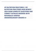 ATI NUTRITION PROCTORED / ATI NUTRITION PROCTORED NGN NEWEST 2024 EXAM COMPLETE QUESTIONS AND CORRECT DETAILED ANSWERS WITH RATIONALES VERIFIED ANSWERSALREADY GRADED A+