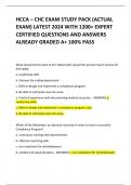 HCCA – CHC EXAM STUDY PACK (ACTUAL EXAM) LATEST 2024 WITH 1200+ EXPERT CERTIFIED QUESTIONS AND ANSWERS ALREADY GRADED A+ 100% PASS