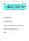 ENHANCED FINANCIAL COUNSELING  CERTIFICATION EXAM | QUESTIONS &  ANSWERS (VERIFIED) | LATEST  UPDATE | GRADED A+ & PASSED