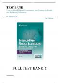 Test Bank For Evidence-Based Physical Examination: Best Practices for Health and Well-Being Assessment 2nd Edition by Kate Gawlik ||ISBN NO:10,0826155316||ISBN NO:13,978-0826155313||All Chapters||Complete Guide A+