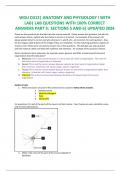 WGU D312| ANATOMY AND PHYSIOLOGY I WITH LAB| LAB QUESTIONS WITH 100% CORRECT ANSWERS PART 3: SECTIONS 5 AND 6| UPDATED 2024