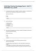 ACAS Best Practice Knowledge Exam 4  BIO171 MICROBIO FULL EXAM