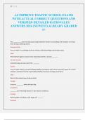 AZ IMPROVE TRAFFIC SCHOOL EXAMS  WITH ACTUAL CORRECT QUESTIONS AND  VERIFIED DETAILED RATIONALES  ANSWERS 2024 (NEWEST) ALREADY GRADED  A+