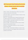 ACI Concrete Field Testing Technician Grade 1 Study Guide with Complete Solutions