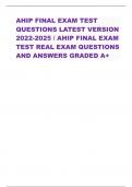 AHIP FINAL EXAM TEST  QUESTIONS LATEST VERSION  2022-2025 / AHIP FINAL EXAM  TEST REAL EXAM QUESTIONS  AND ANSWERS GRADED A+