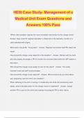 HESI Case Study- Management of a Medical Unit Exam Questions and Answers 100% Pass