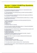 Domain 1 CASAC EXAM Prep Questions with Correct Answers