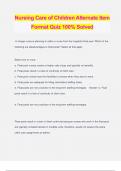 Nursing Care of Children Alternate Item Format Quiz 100% Solved