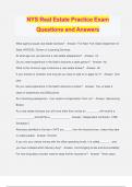 NYS Real Estate Practice Exam Questions and Answers