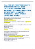 New ATI RN COMPREHENSIVE PREDICTOR EXAM 2024 ACTUAL QUESTIONS AND CORRECT ANSWERS VERIFIED BY EXPERTS-ALREADY GRADED A+ 100% RATED TOPSCORE PASS!!!