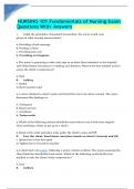 NURSING 101 Fundamentals of Nursing Exam Questions With Answers 2024