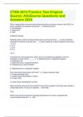 CTBS 2013 Practice Test Original Source: AlloSource Questions and Answers 2024 