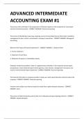 ADVANCED INTERMEDIATE  ACCOUNTING EXAM #1