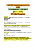 1 AWHONN Fetal Heart monitoring basics {Questions and Answers}  (2024 / 2025)  (Verified Answers) 