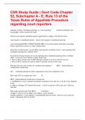 CSR Study Guide | Govt Code Chapter 52, Subchapter A - E; Rule 13 of the Texas Rules of Appellate Procedure regarding court reporters