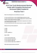 NYS Tow Truck Endorsement Practice Test 1  Reviewed 2024 Guide With Complete Revised and Correct Answers [Q&A] A+ Grade