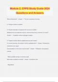 Module 2, CPPS Study Guide 2024 Questions and Answers