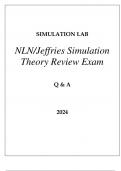 SIMULATION LAB NLN JEFFRIES SIMULATION THEORY REVIEW EXAM Q & A 2024.