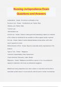 Nursing Jurisprudence Exam Questions and Answers