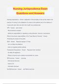 Nursing Jurisprudence Exam Questions and Answers