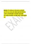 BIOD 171 FINAL EXAM LATEST  /ACTUAL EXAM 2024 QUESTIONS  AND ANSWERS GOOD GRADE  GUARANTEED ALREADY GRADED  A+