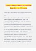 Pearson Vue real estate exam Maine Questions and Answers