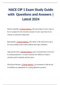 BUNDLE for Nace CIP level 1 2024 Exam | NACE CIP 1 Exam Study Guide| Questions and Answers Graded A+