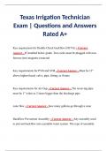 BUNDLE for Texas Irrigation Technician Exam | Questions and Answers Graded A+ | Latest 2023/2024