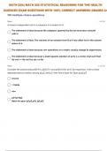  MATH-225:| MATH 225 STATISTICAL REASONING FOR THE HEALTH SCIENCES SELF TEST 17 QUESTIONS WITH 100% CORRECT ANSWERS| GRADED A+ 