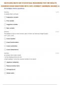  MATH-225:| MATH 225 STATISTICAL REASONING FOR THE HEALTH SCIENCES SELF TEST 15 QUESTIONS WITH 100% CORRECT ANSWERS| GRADED A+ 