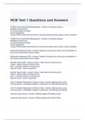 HCB Test 1 Questions and Answers 100% correct