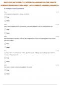  MATH-225:| MATH 225 STATISTICAL REASONING FOR THE HEALTH SCIENCES SELF TEST 7 QUESTIONS WITH 100% CORRECT ANSWERS| GRADED A+ 