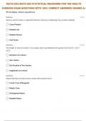  MATH-225:| MATH 225 STATISTICAL REASONING FOR THE HEALTH SCIENCES SELF TEST 6 QUESTIONS WITH 100% CORRECT ANSWERS| GRADED A+ 