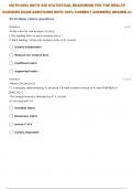  MATH-225:| MATH 225 STATISTICAL REASONING FOR THE HEALTH SCIENCES SELF TEST 5 QUESTIONS WITH 100% CORRECT ANSWERS| GRADED A+ 