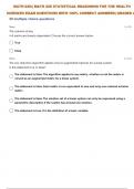  MATH-225:| MATH 225 STATISTICAL REASONING FOR THE HEALTH SCIENCES SELF TEST 2 QUESTIONS WITH 100% CORRECT ANSWERS| GRADED A+ 