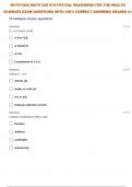  MATH-225:| MATH 225 STATISTICAL REASONING FOR THE HEALTH SCIENCES SELF TEST 1 QUESTIONS WITH 100% CORRECT ANSWERS| GRADED A+ 