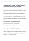 Chapter 1 & 2; Health Accident and Life Insurance Test (South Carolina) exam questions and verified correct answers 2024