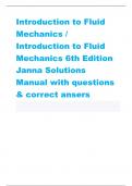 ntroduction to Fluid Mechanics / Introduction to Fluid Mechanics 6th Edition Janna Solutions Manual with questions & correct ansers