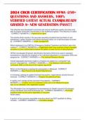 2024 CRCR CERTIFICATION HFMA -250+ QUESTIONS AND ANSWERS, 100% VERIFIED LATEST ACTUAL EXAM-ALREADY GRADED A+ NEW GENERATION PASS!!!