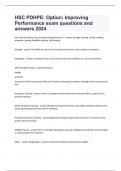 HSC PDHPE: Option: Improving Performance exam questions and answers 2024