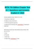 IFSTA 7th Edition Chapter Test 15 | Questions and Answers Graded A+ 2023